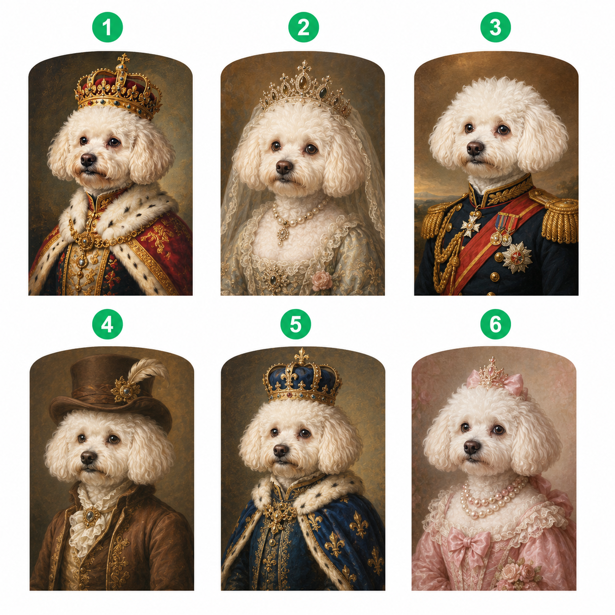 Custom Dog Vintage Photo Frame Magnet, Personalized Pet Portrait Fridge Magnet, Gold Frame Dog Artwork Magnet THUC99