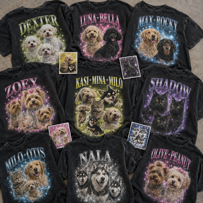 Custom Dog Photo Unisex Wash Shirt, Personalized Pet Lover T-Shirt | Dog Mom Gift THUC99
