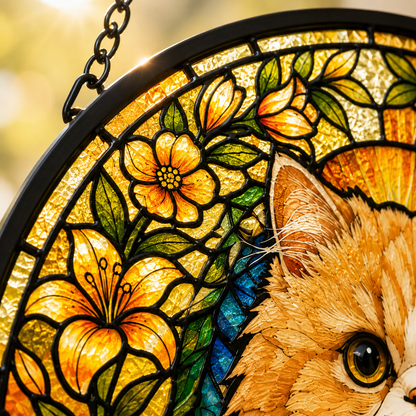 Custom Photo Cat Lover Window Hanging – Personalized Pet Memorial Suncatcher | Sympathy Gift for Cat Owner THUC99