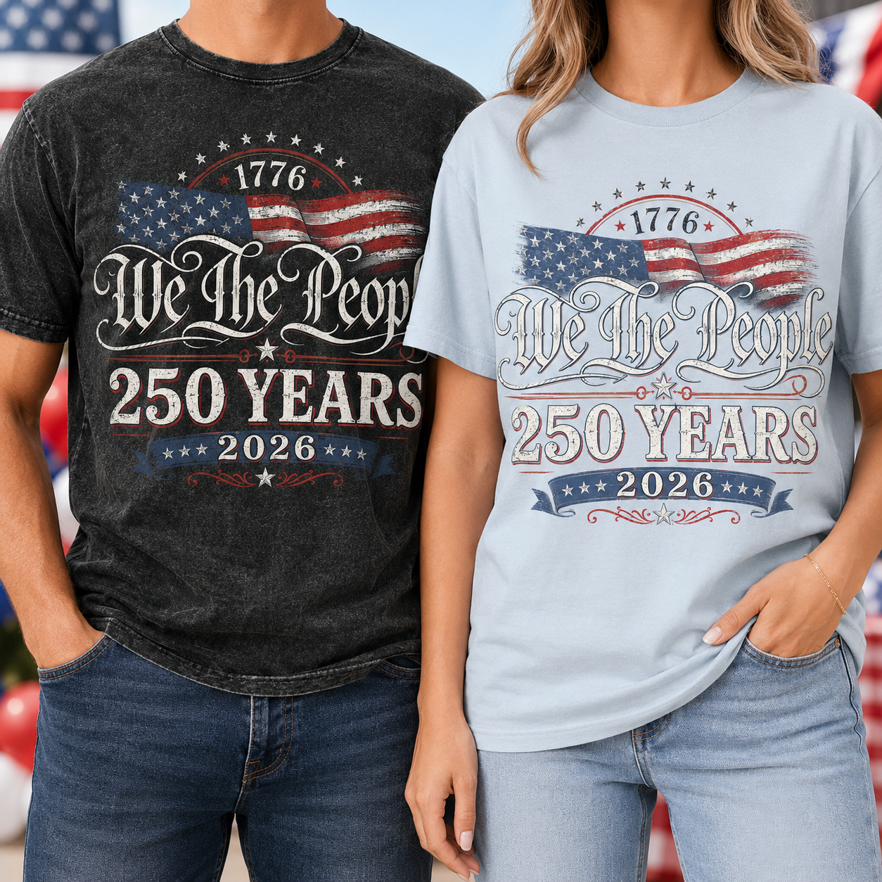 USA America 250 Years T-Shirt Patriotic Independence Day Tee THUC99