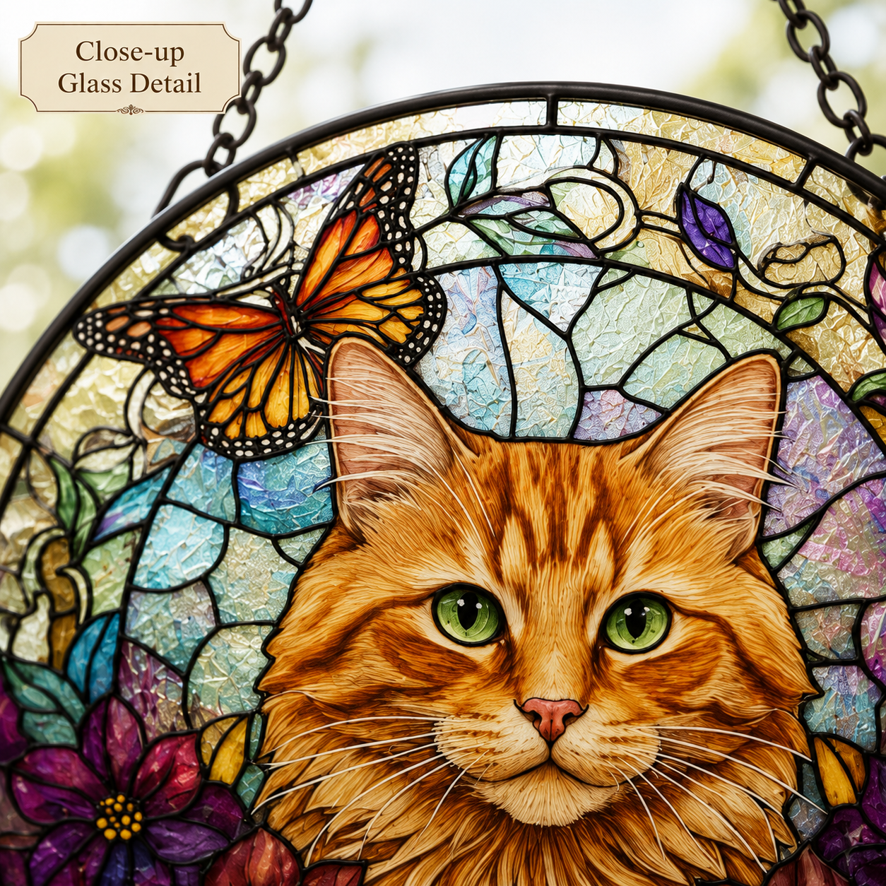 Custom Photo Cat Memorial Glass Suncatcher Gift – Personalized Sympathy Window Hanging THUC99