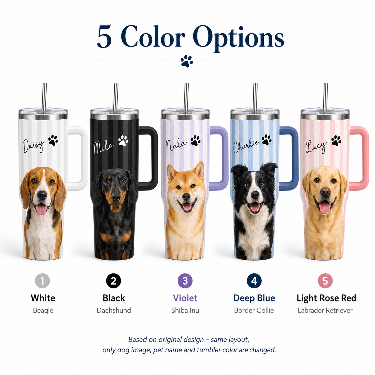 Personalized Dog Picture 40oz Tumbler – Custom Pet Photo Gift for Dog Mom and Dog Dad THUC99