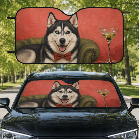Custom Photo Dog Sofa Windshield Sun Shade, Personalized Pet Car Window Cover, Cute Dog Mom Car Accessory THUC99
