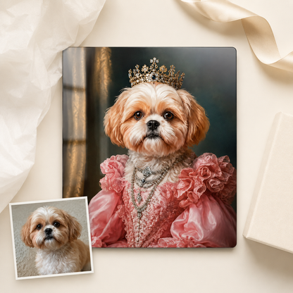 Personalized Dog Royal Metal Wall Art – Custom Pet Portrait Print With Name THUC99