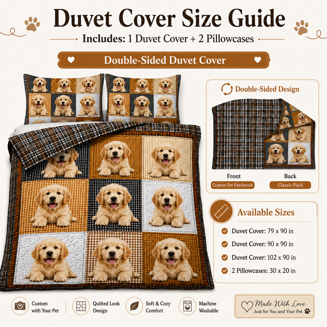 Personalized Dog Bedding Set With Photo, Custom Pet Sheet Set Gift THUC99