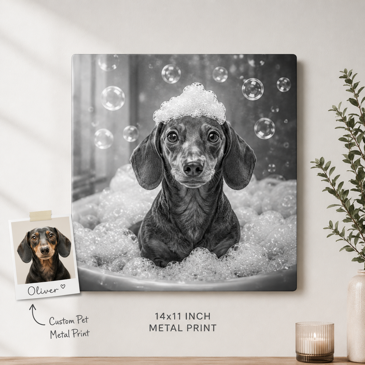 Personalized Cat Portrait Wall Decor – Custom Pet Photo Metal Print Gift For Cat Mom THUC99