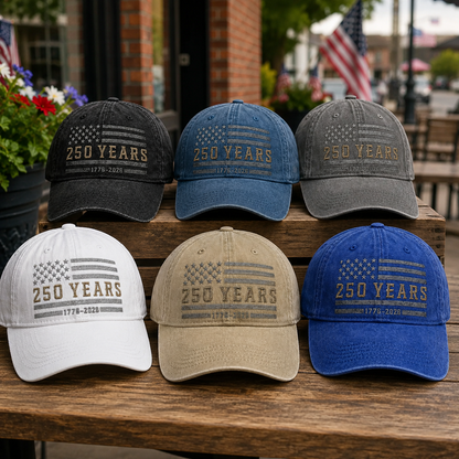 American Heritage 250 Years Embroidered Vintage Baseball Hat Independence Day Gift THUC99