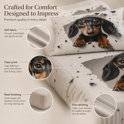 Custom Photo Dog Bedding Set, Dog Lover Bedroom Decor Gift THUC99