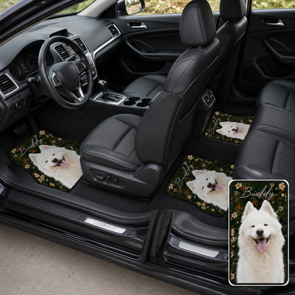 Personalized Dog Portrait Car Floor Mats, Custom Pet Auto Mat Set THUC99