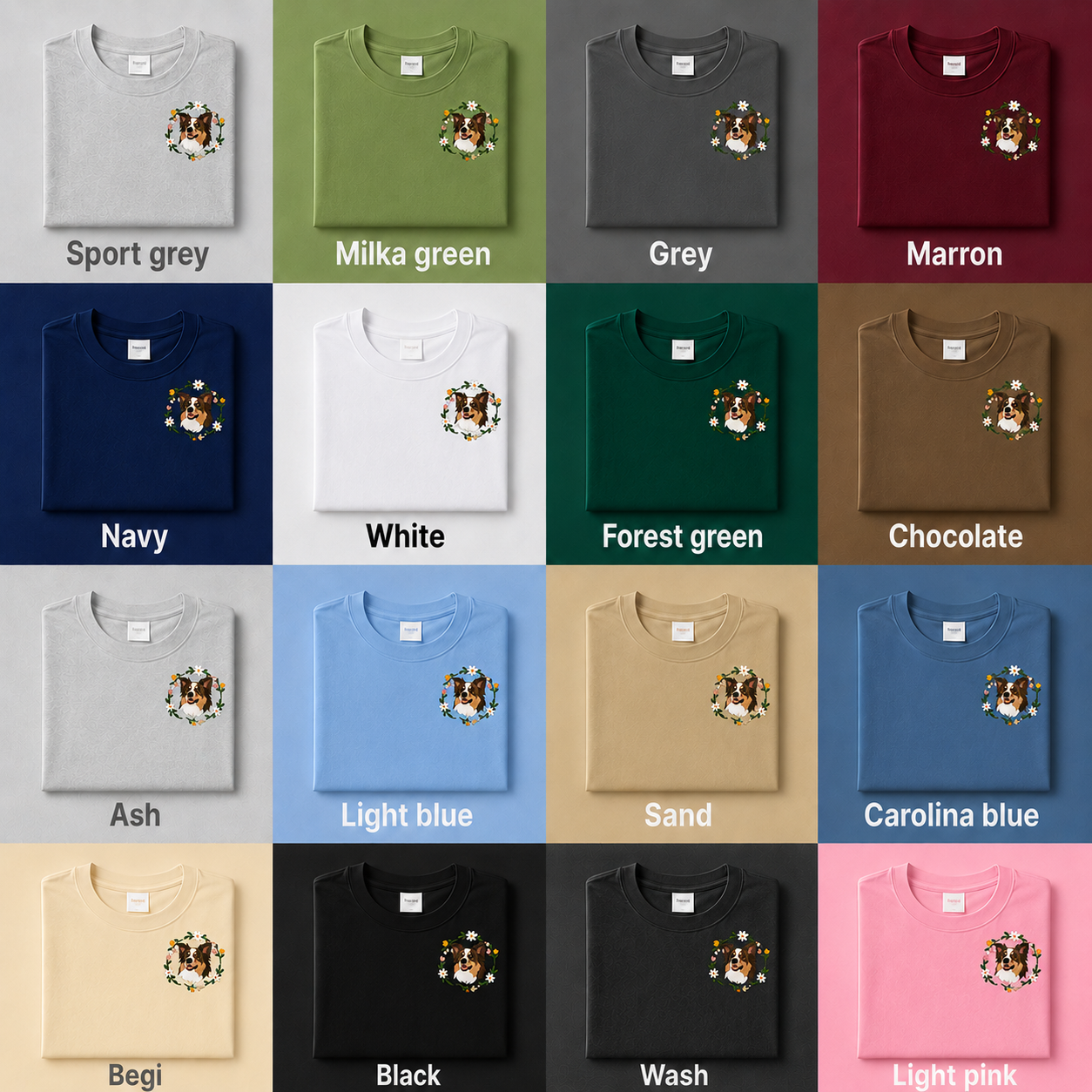 Custom Photo Dog Embroidered Unisex T-Shirt, Personalized Pet Portrait Shirt, Dog Mom Dad Gift THUC99