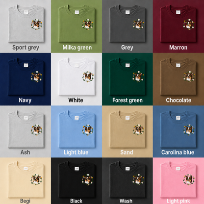 Custom Photo Dog Embroidered Unisex T-Shirt, Personalized Pet Portrait Shirt, Dog Mom Dad Gift THUC99