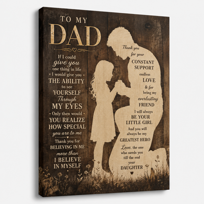 Custom Photo To My Dad Canvas Wall Art - Custom Gift For Dad TOM99