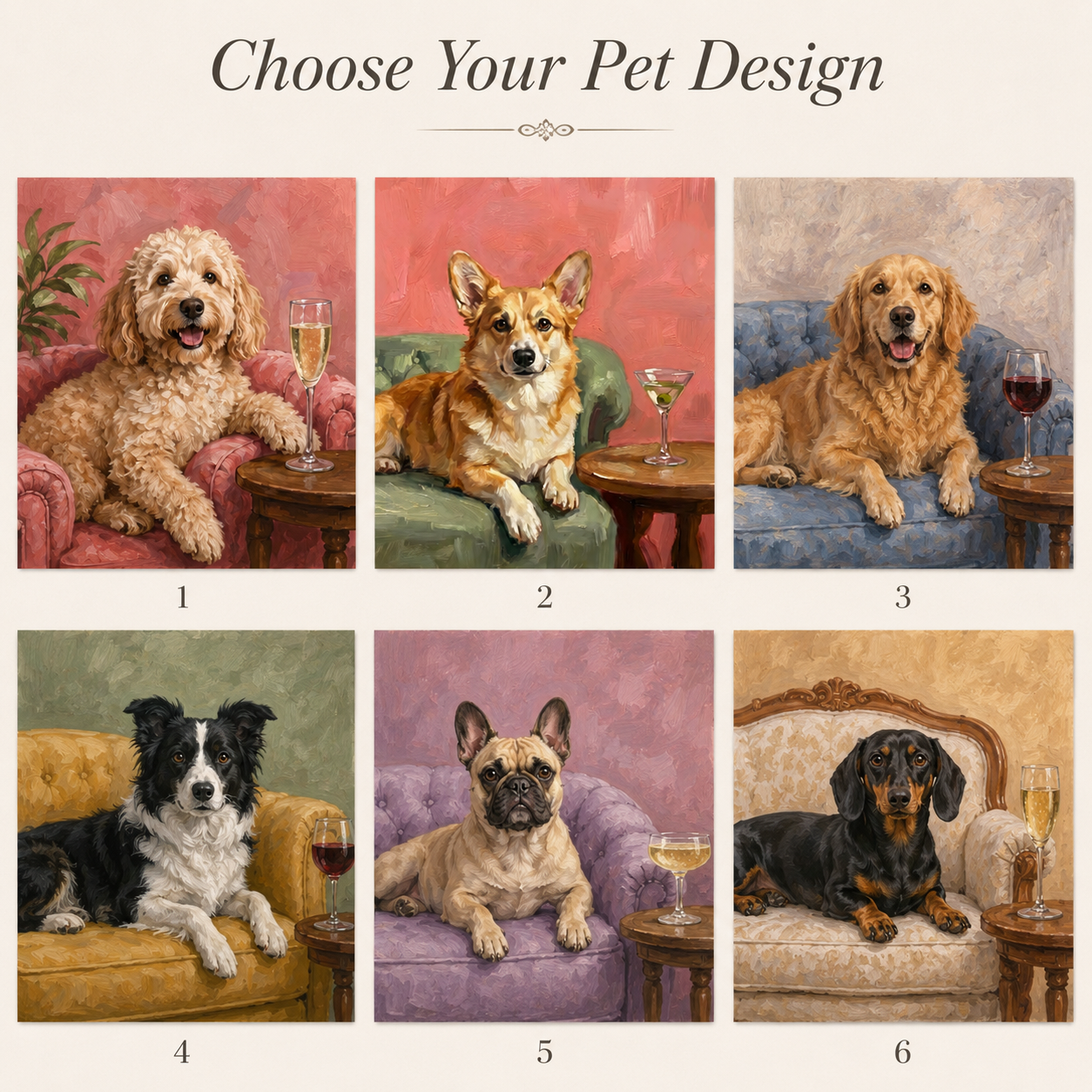 Custom Dog Drinking On Sofa Magnet, Personalized Pet Photo Vintage Frame, Dog Lover Gift THUC99