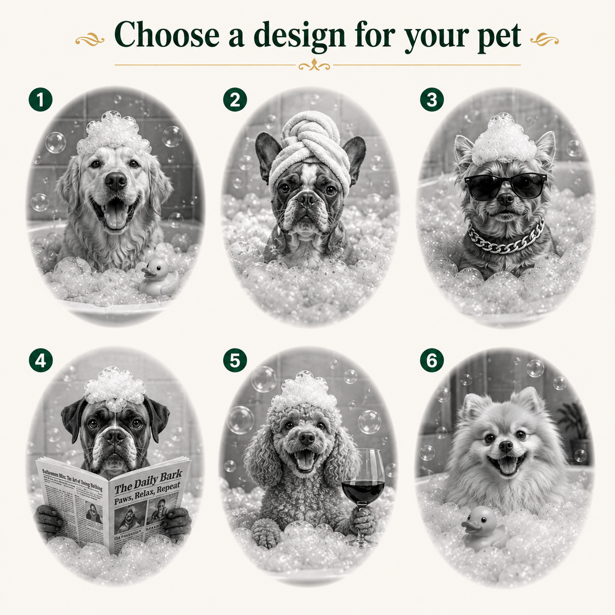 Custom Dog Artwork Magnet, Vintage Gold Photo Frame Magnet, Personalized Pet Keepsake THUC99