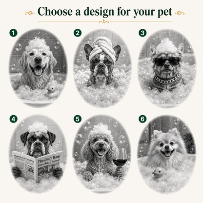 Custom Dog Artwork Magnet, Vintage Gold Photo Frame Magnet, Personalized Pet Keepsake THUC99