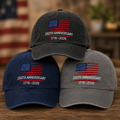 USA Semiquincentennial 1776–2026 Embroidered Vintage Hat Patriotic Celebration Cap THUC99