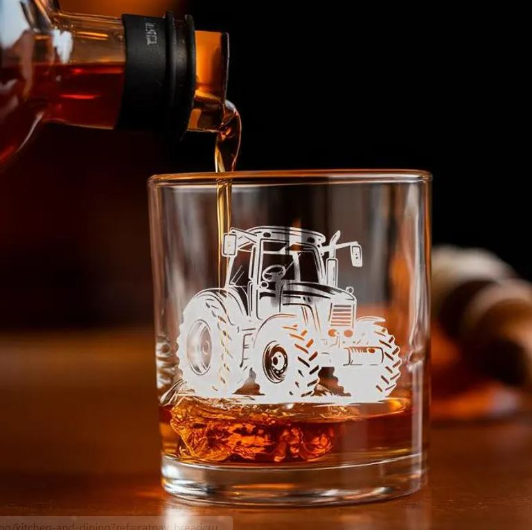Personalized Tractor Whiskey Glass | Farm Glass | Personalized Whiskey | Gift For Farmer
