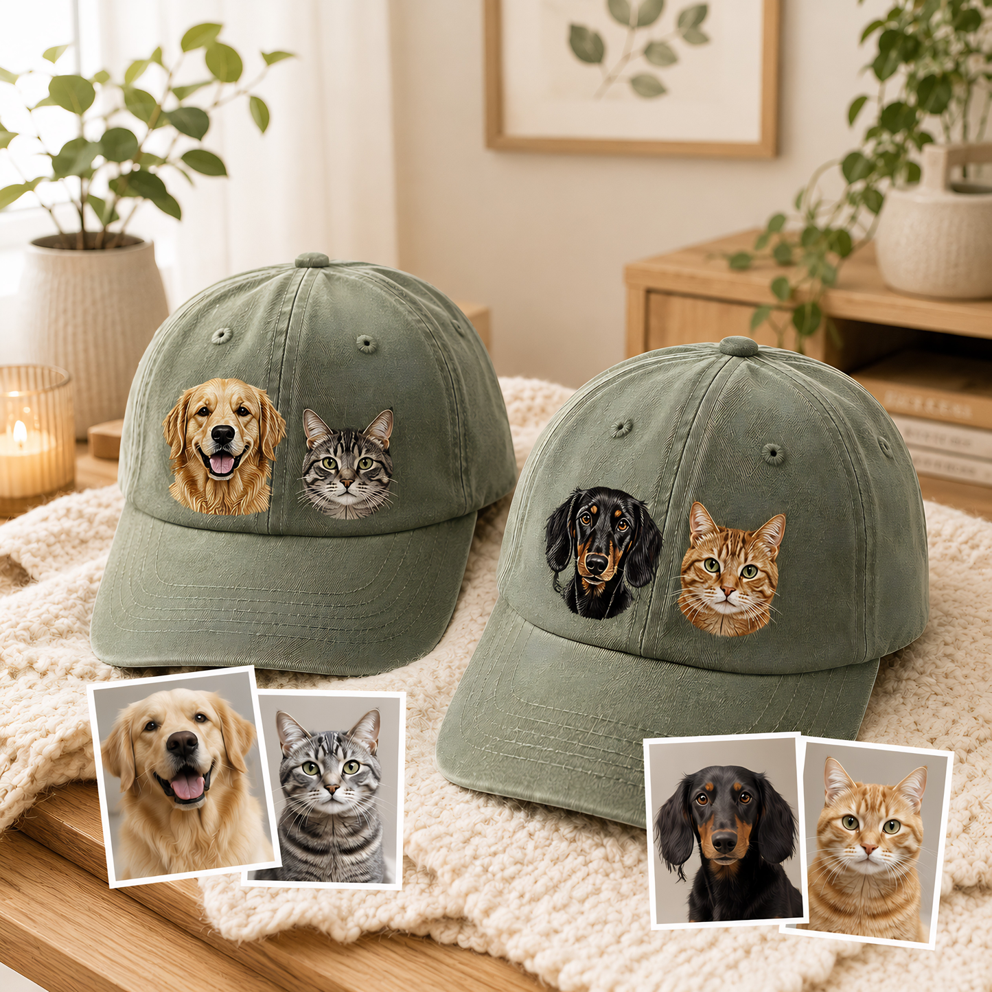 Personalized Dog Face Hat, Custom Pet Photo Embroidered Cap, Gift For Dog Lovers THUC99