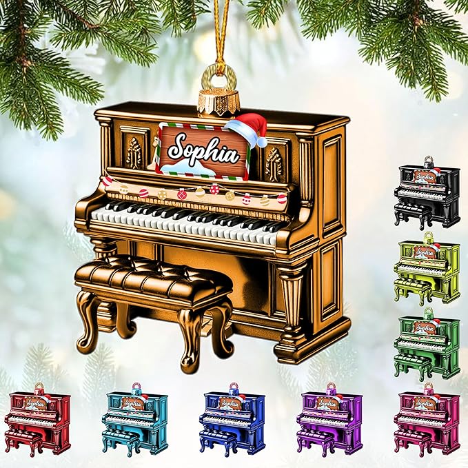 Customized Piano Ornament - Music Instrument Christmas Gift for Piano Lovers LL51