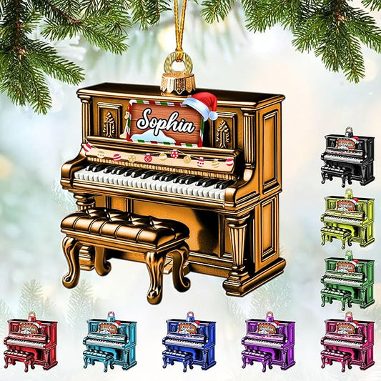 Customized Piano Ornament - Music Instrument Christmas Gift for Piano Lovers LL51