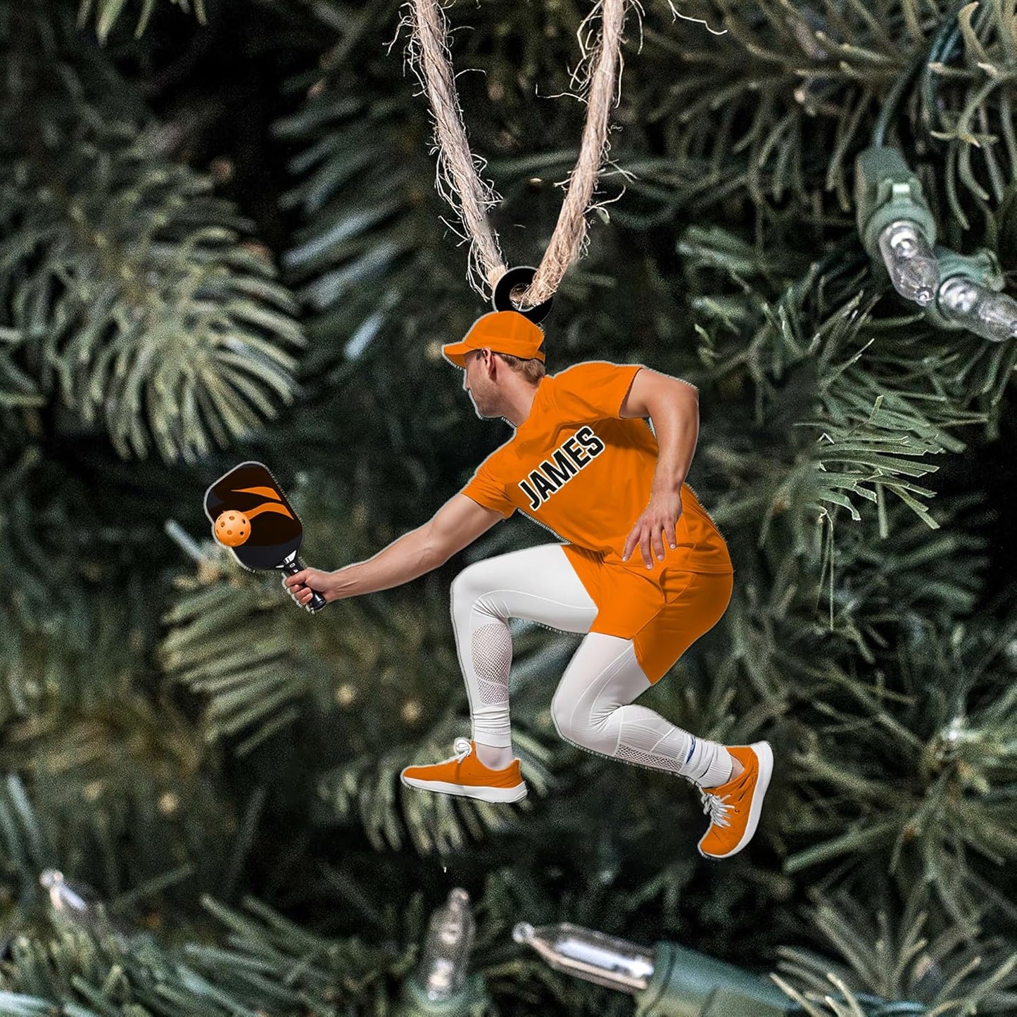 Custom Face & Name Pickleball Player Ornament – Pickleball Christmas Ornament Style 3