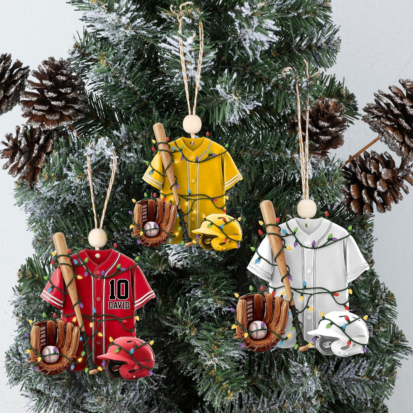 Personalized Baseball Christmas Ornament – Custom Name Acrylic Ornament, Sports Holiday Decoration, Baseball Player Gift TH23