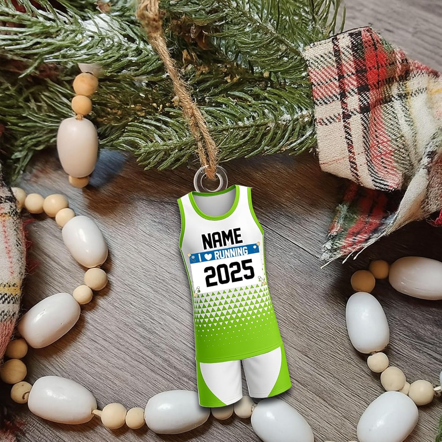 Custom Name Marathon Ornament – Personalized Acrylic Running Gift, Unique Sport Holiday Keepsake TM14