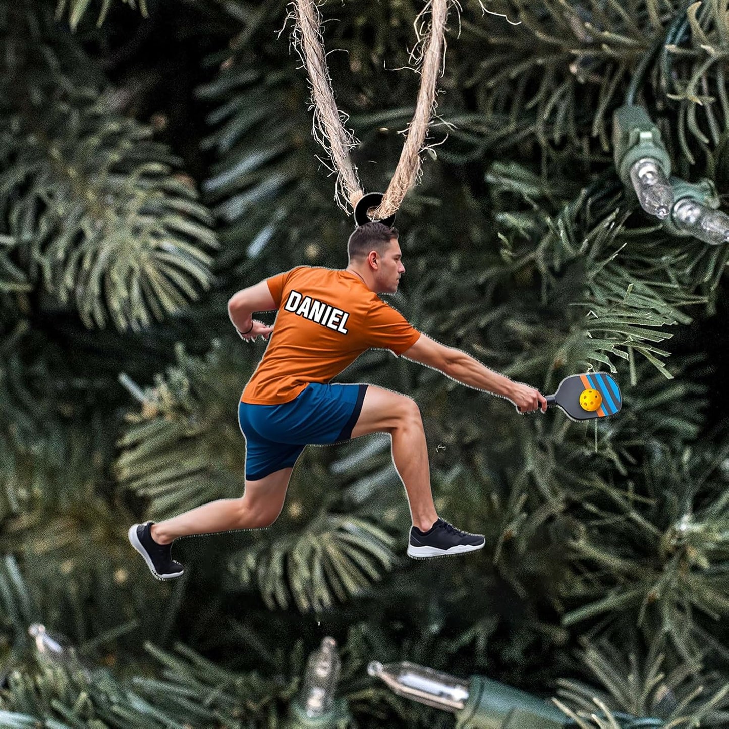 Custom Face & Name Pickleball Player Ornament – Pickleball Christmas Ornament Style 4