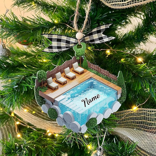 Custom Swimming Ornament - Swimmer Christmas Gift for Boys, Girls & Pool Lovers LL25