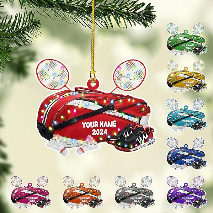 Pesonalized Christmas Gift for Badminton Players, Sports Lovers Badminton Ornament LL48