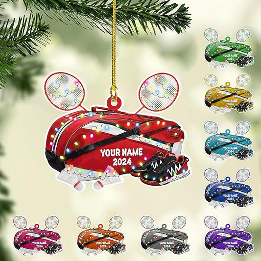 Pesonalized Christmas Gift for Badminton Players, Sports Lovers Badminton Ornament LL48