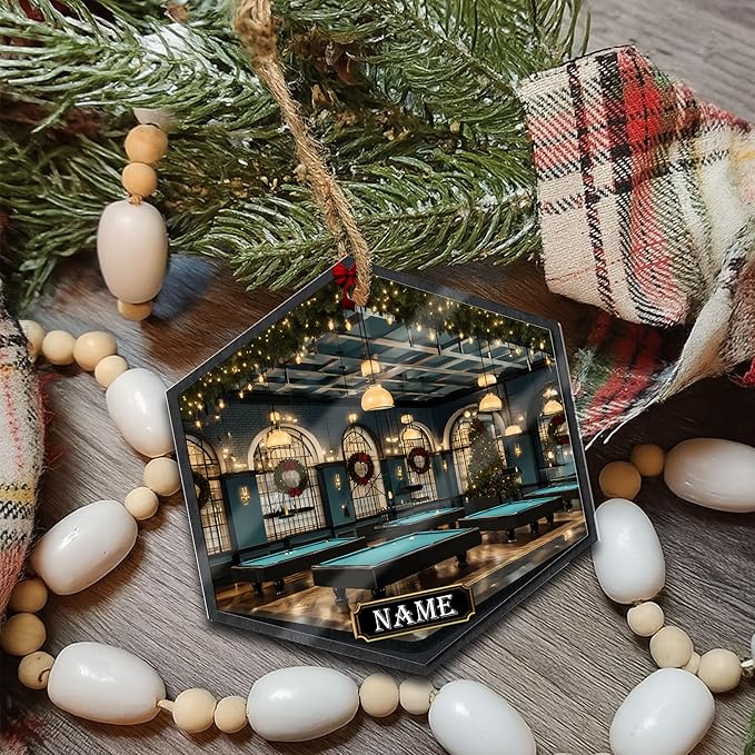 Personalized Billiards Ornament 2025, Billiards Christmas Ornaments N05