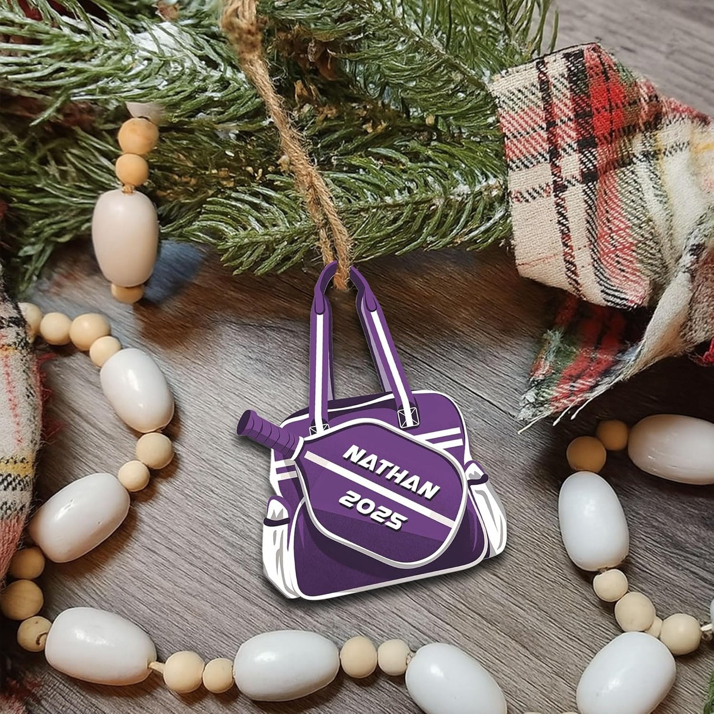 Custom Name Pickleball Bag Ornament – Pickleball Christmas Ornament 1