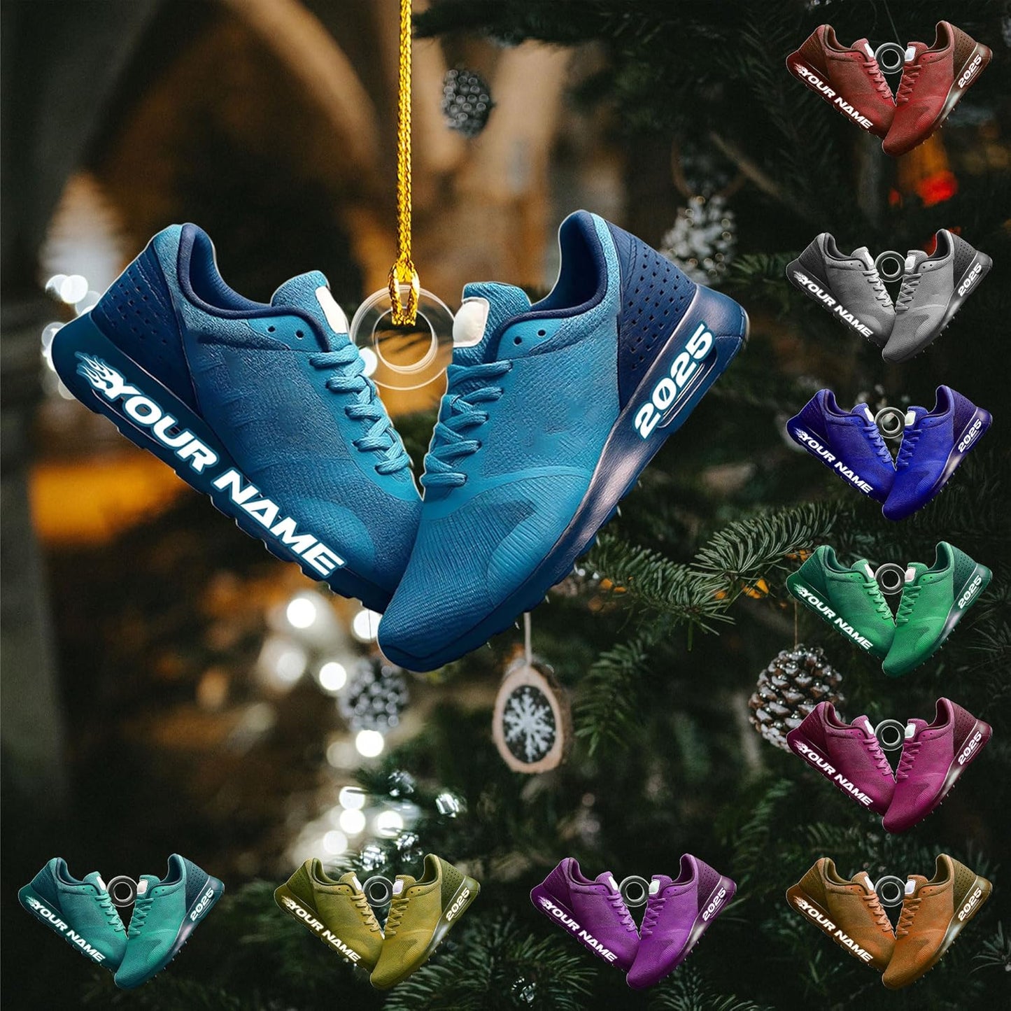 Personalized Marathon Christmas Ornament – Custom Name Acrylic Running Ornament, Marathon Runner Gift, Race Medal Keepsake TM2