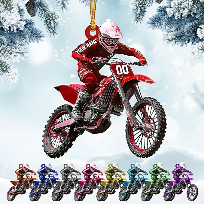 Personalized Dirt Bike Christmas Ornaments 2025 Custom Motocross Ornament Dirt bike Christmas Ornament N15