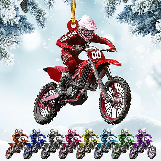 Personalized Dirt Bike Christmas Ornaments 2025 Custom Motocross Ornament Dirt bike Christmas Ornament N15