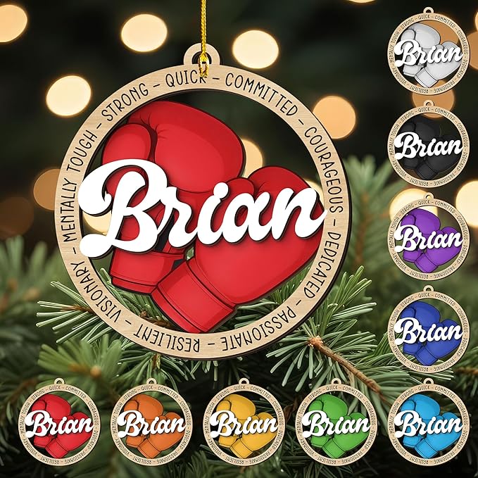 Personalized Boxing Gloves Christmas Ornament - Custom Name Boxing Ornament Gift LL26