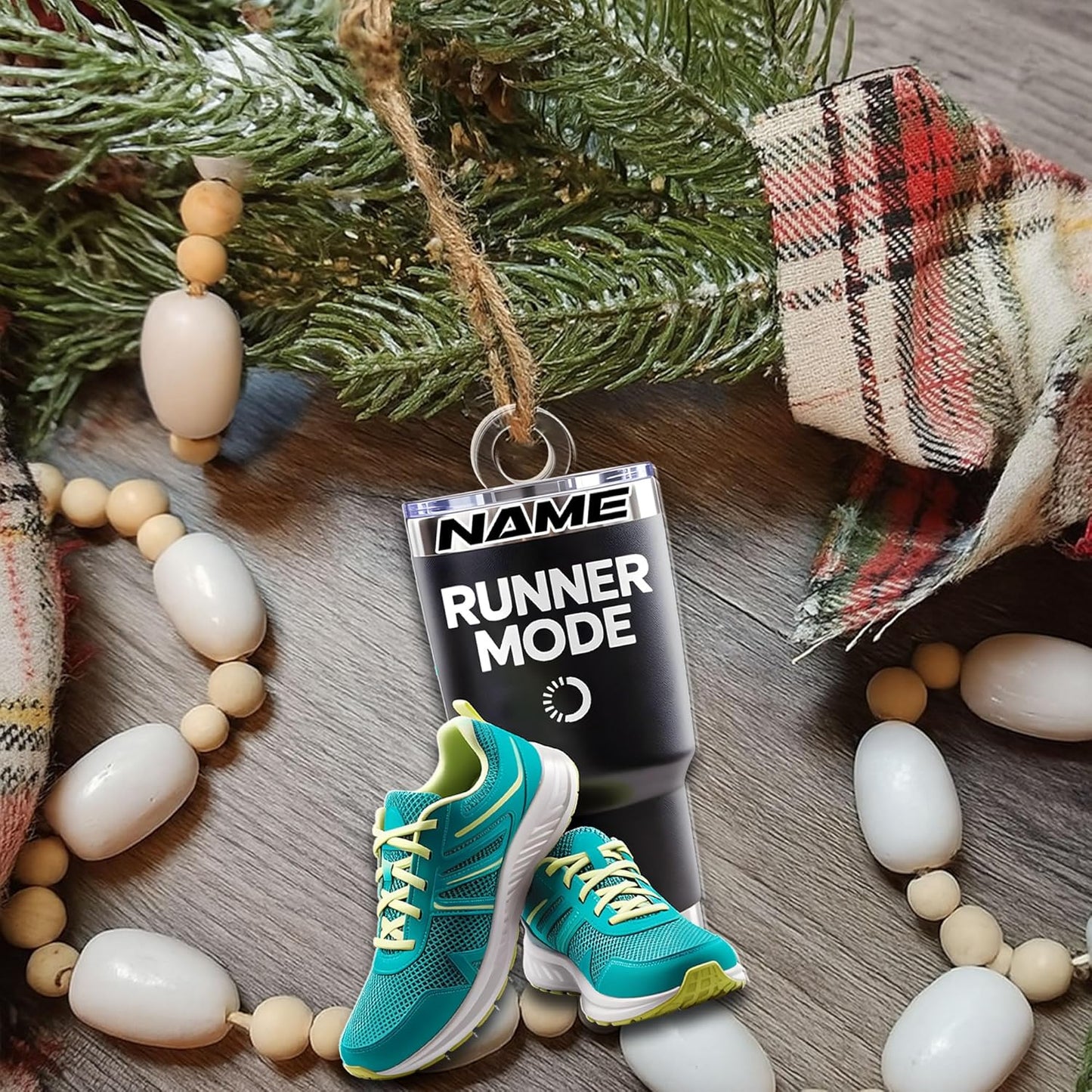 Custom Marathon Runner Ornament – Personalized Acrylic Race Ornament, Sport Holiday Tree Decoration, Running Gift TM11