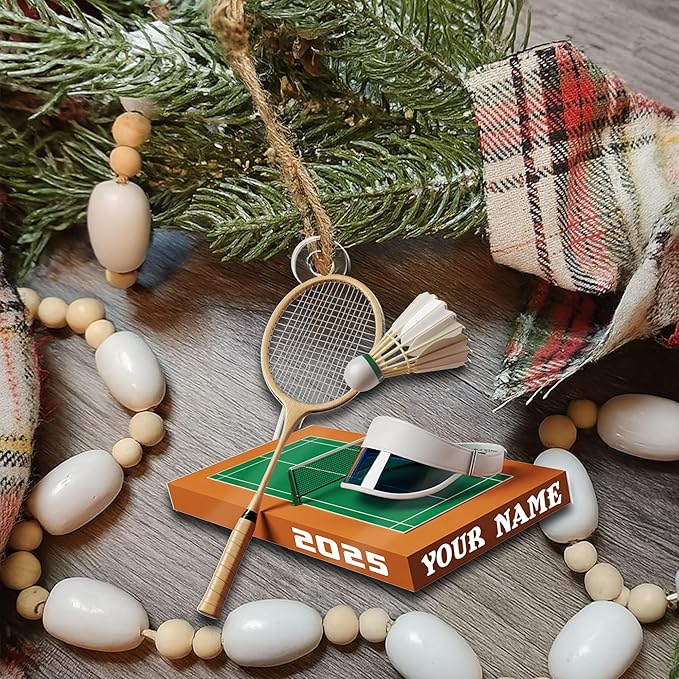 Pesonalized Christmas Gift for Badminton Players, Sports Lovers Badminton Ornament LL46