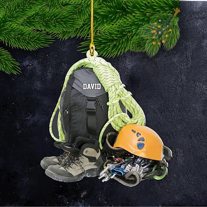 Custom Climbing Ornament - Custom Rock Climber Christmas Gift for Mountaineers LL8