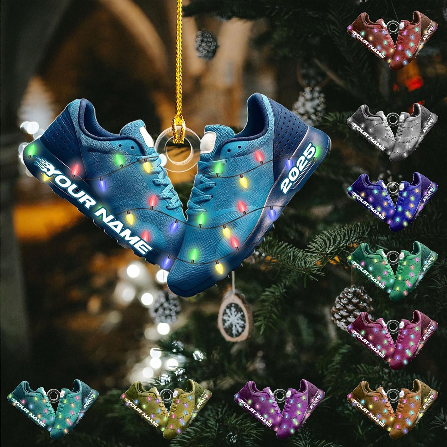 Personalized Marathon Christmas Ornament – Custom Name Acrylic Running Ornament, Marathon Runner Gift, Race Medal Keepsake TM2