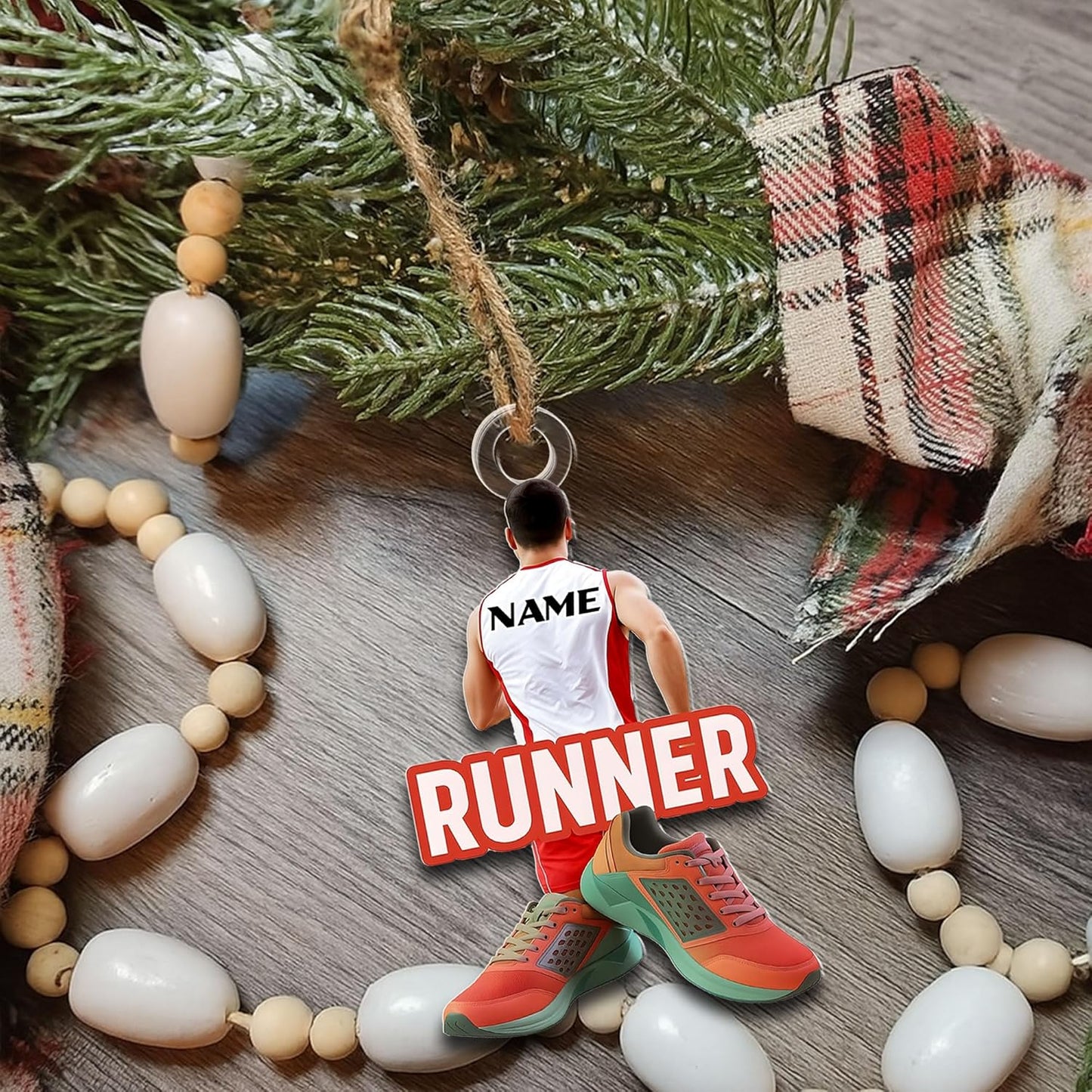 Custom Running 2D Flat Ornament – Personalized Marathon Acrylic Gift, Athlete Christmas Decoration TM7