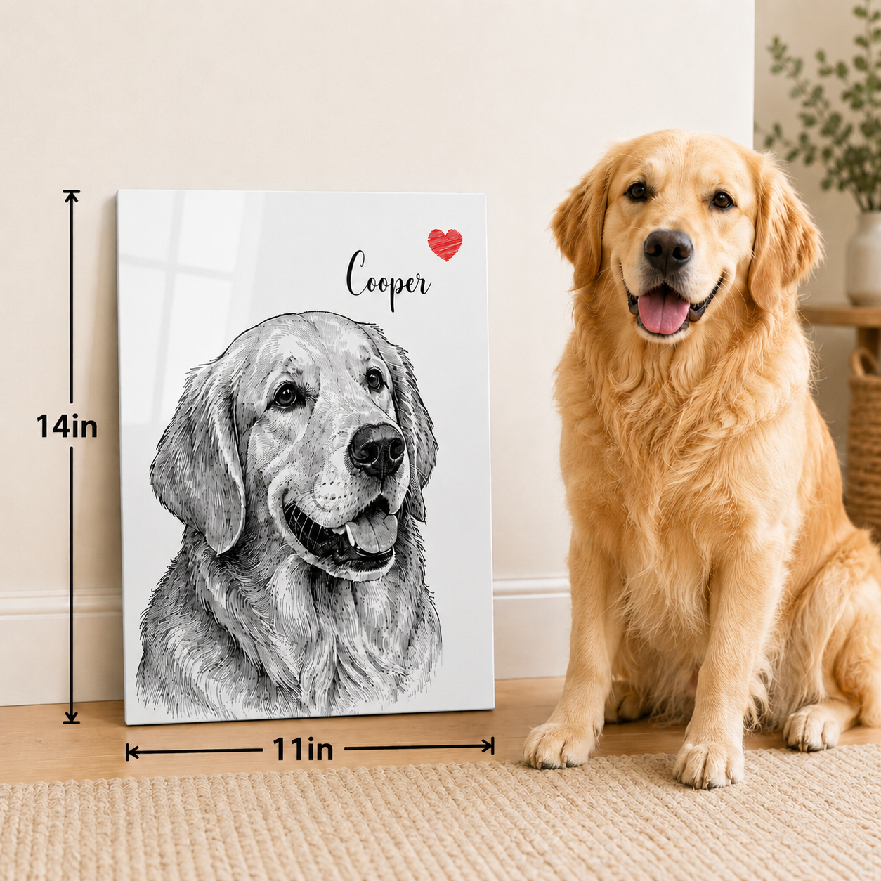 Custom Dog Metal Wall Art – Personalized Pet Portrait From Your Photo Gift For Dog Dad THUC99