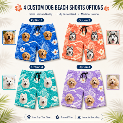 Personalized Dog Face Summer Shorts Custom Photo Beachwear for Vacation THUC99