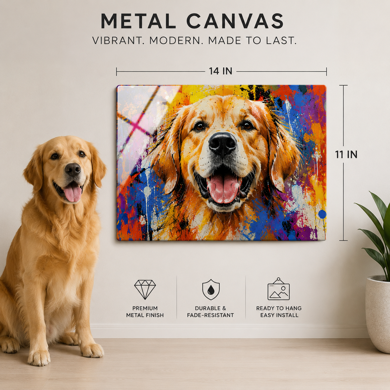 Personalized Pet Metal Wall Art – Custom Dog Portrait Print Gift For Dog Cat Lover THUC99