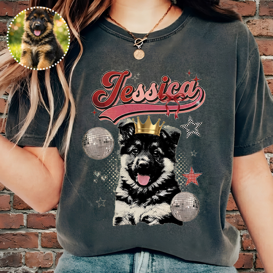 Custom Dog Photo Unisex T-Shirt, Personalized Pet Portrait Wash Shirt THUC99