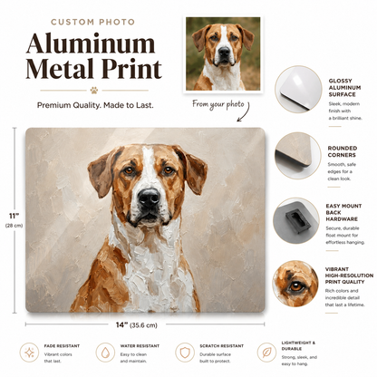 Custom Photo Dog Pet Metal Wall Art Print – Personalized Pet Portrait Gift For Dog  THUC99