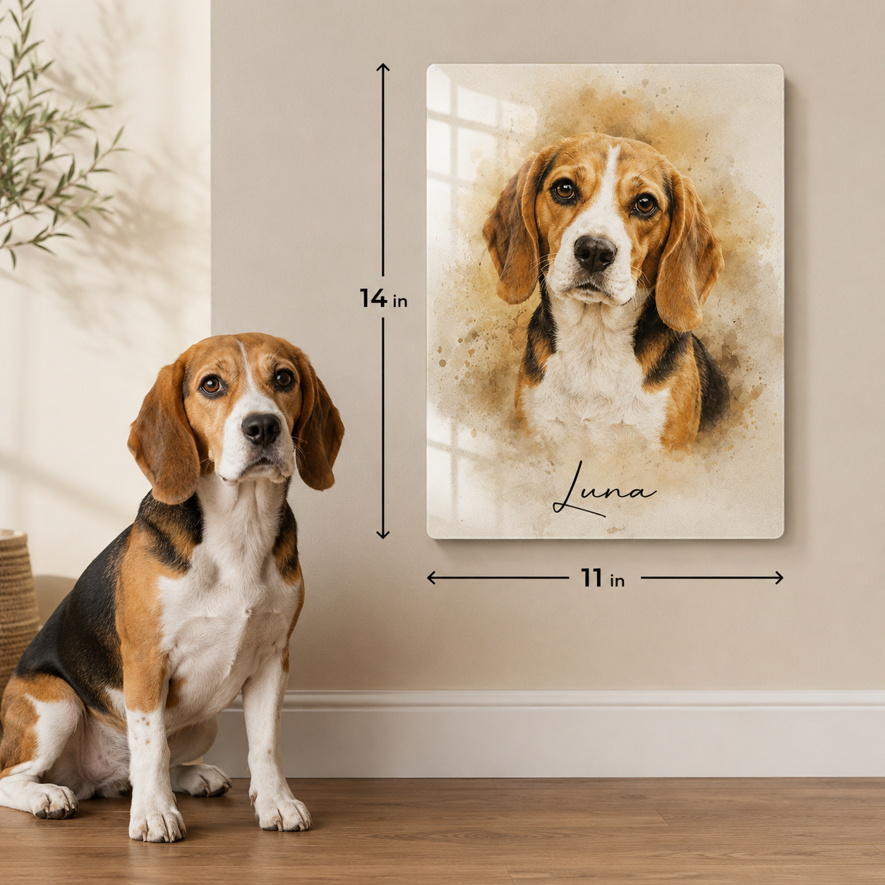 Custom Photo Pet Metal Print – Personalized Dog Portrait Wall Art Gift For Pet Lover THUC99