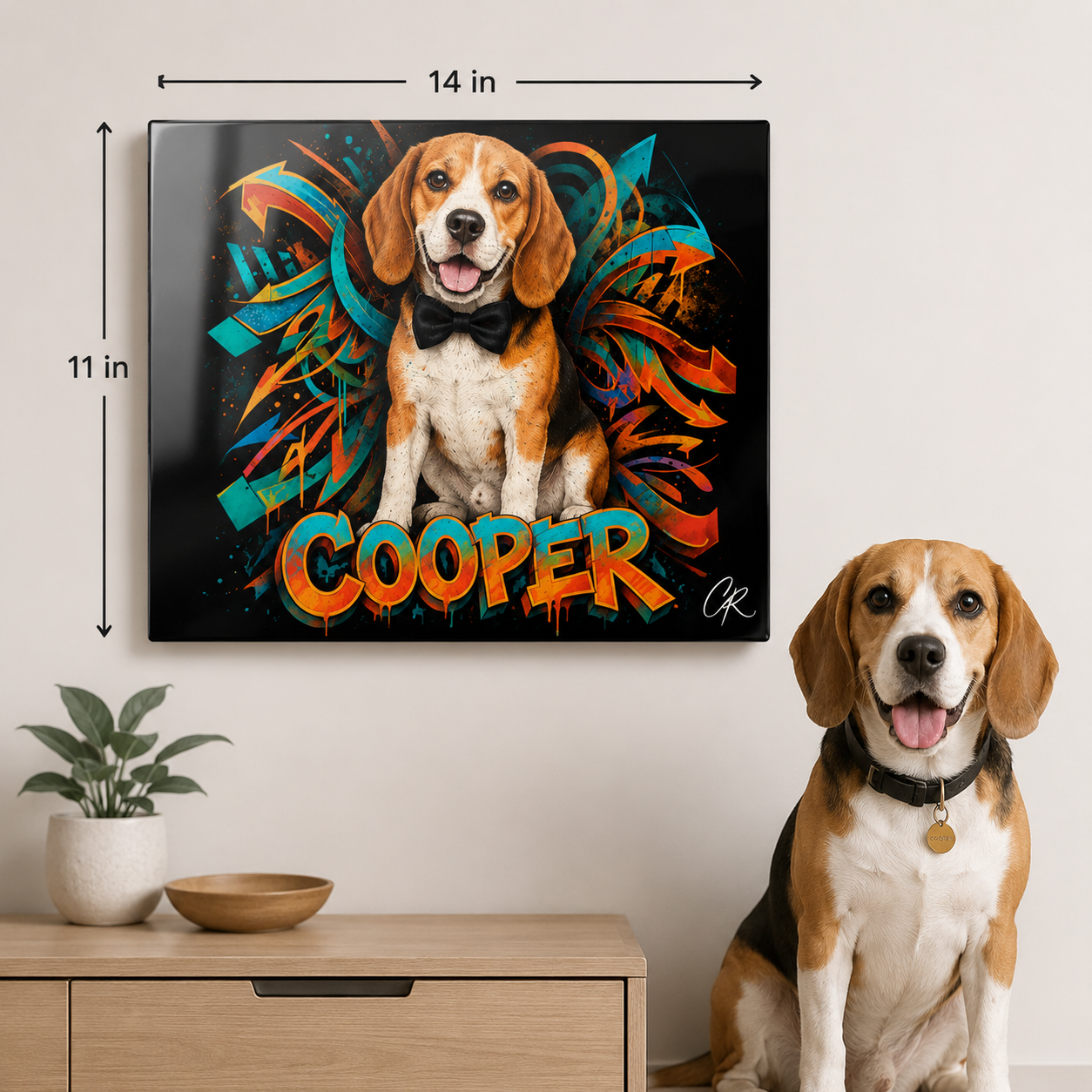 Personalized Pet Metal Wall Art – Custom Dog Portrait Print Gift For Dog Cat Lover THUC99