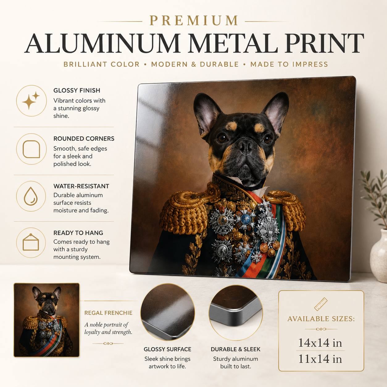 Personalized Pet Portrait Metal Print – Custom Dog Wall Art Gift For Pet Lover THUC99